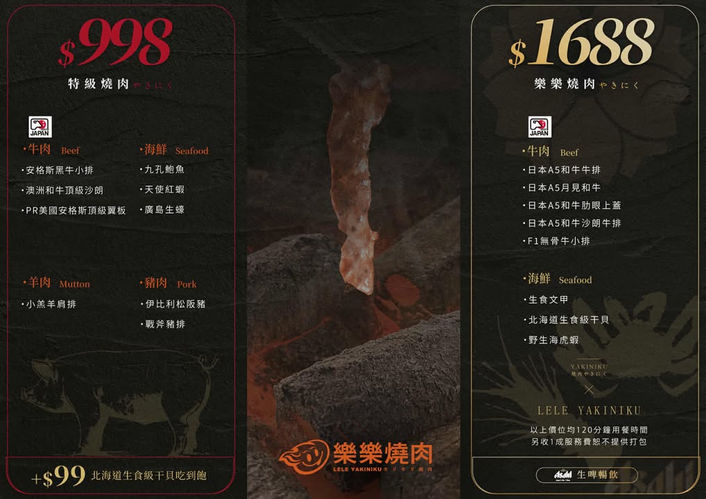 樂樂燒肉蘆洲店｜698元起吃到飽，最頂爽吃日本和牛、生食級干貝(菜單) @女子的休假計劃