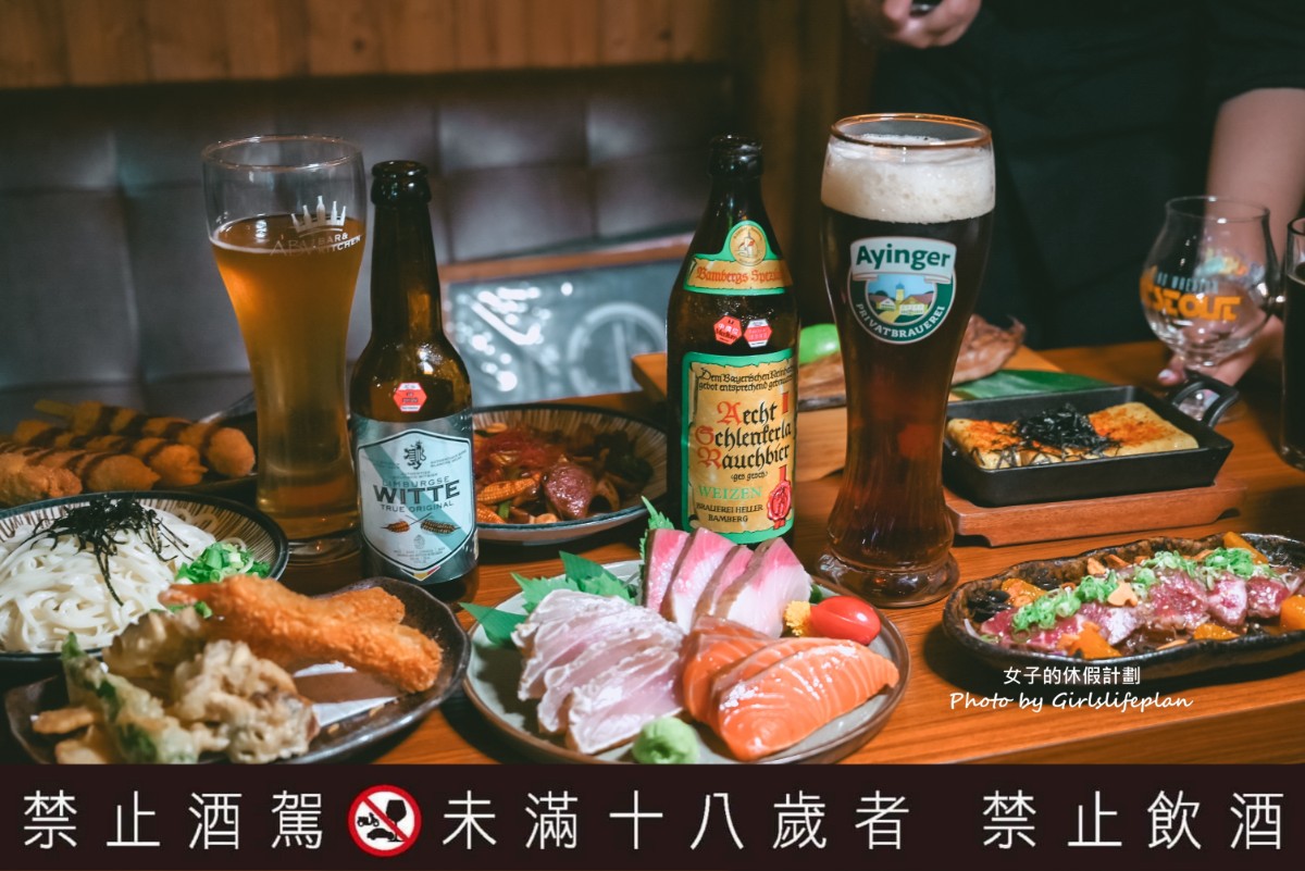 ABV日式居酒館林口長庚店｜全台唯一稻草燒刺身等日式料理，結合300款世界精釀酒(菜單) @女子的休假計劃